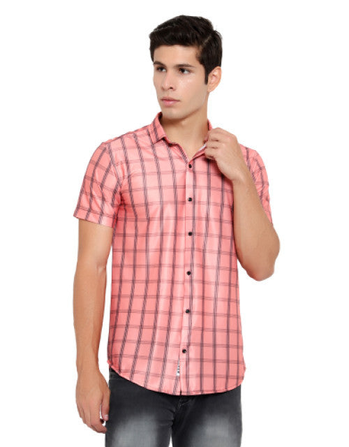 Men Regular, Super Slim Fit Checkered Ribbed Collar Casual Shirt Dropdash