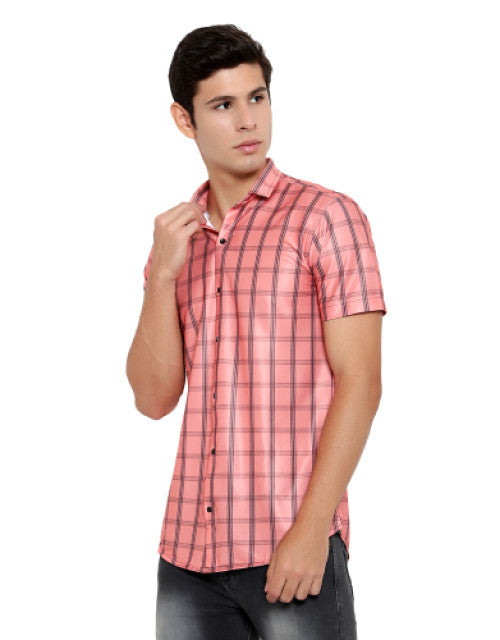Men Regular, Super Slim Fit Checkered Ribbed Collar Casual Shirt Dropdash