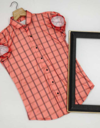 Men Regular, Super Slim Fit Checkered Ribbed Collar Casual Shirt Dropdash