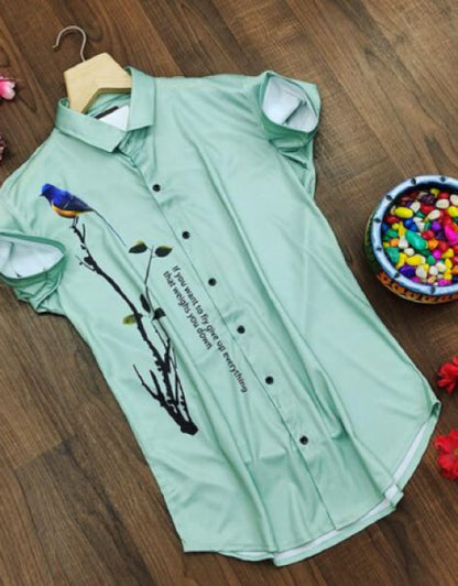 Men Regular, Super Slim Fit Graphic Print Slim Collar Casual Shirt Dropdash