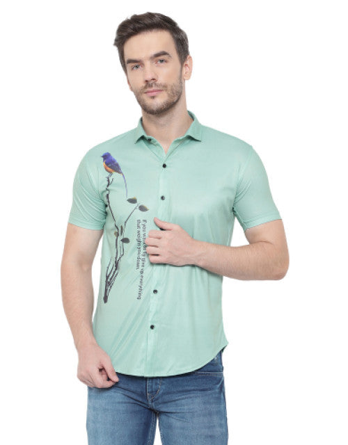 Men Regular, Super Slim Fit Graphic Print Slim Collar Casual Shirt Dropdash
