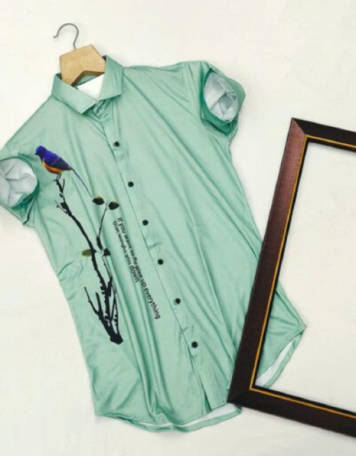 Men Regular, Super Slim Fit Graphic Print Slim Collar Casual Shirt Dropdash