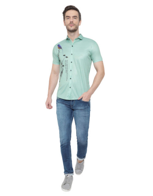 Men Regular, Super Slim Fit Graphic Print Slim Collar Casual Shirt Dropdash