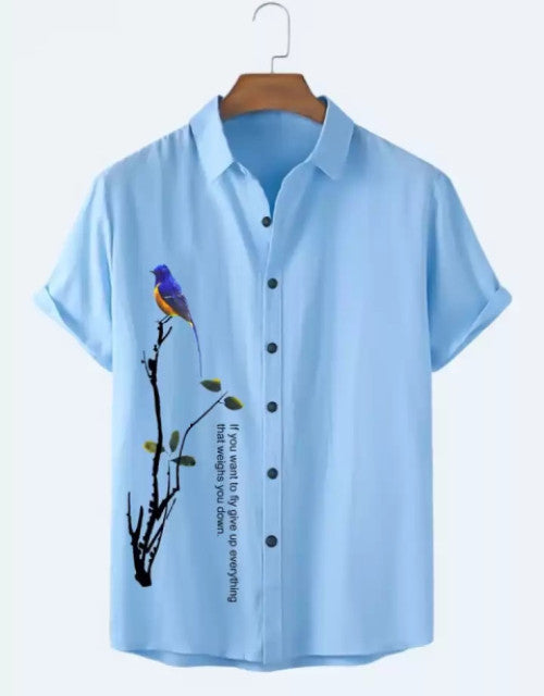 Men Regular, Super Slim Fit Graphic Print Slim Collar Casual Shirt Dropdash