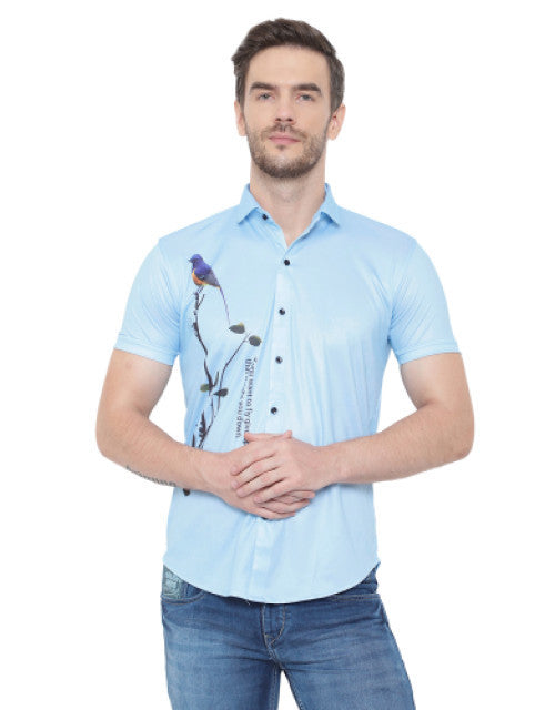 Men Regular, Super Slim Fit Graphic Print Slim Collar Casual Shirt Dropdash