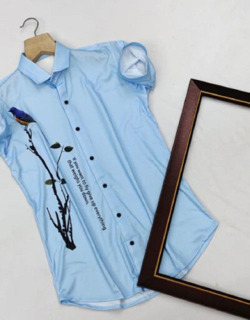 Men Regular, Super Slim Fit Graphic Print Slim Collar Casual Shirt Dropdash