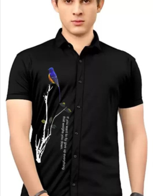 Men Regular, Super Slim Fit Printed Cut Away Collar Casual Shirt Dropdash