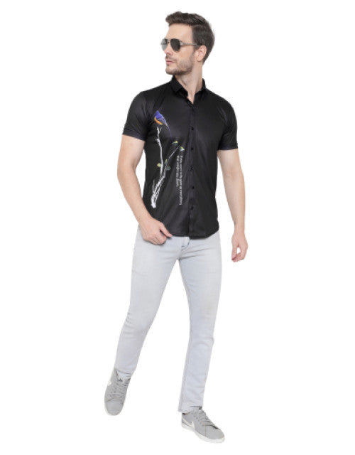 Men Regular, Super Slim Fit Printed Cut Away Collar Casual Shirt Dropdash