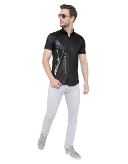 Men Regular, Super Slim Fit Printed Cut Away Collar Casual Shirt Dropdash
