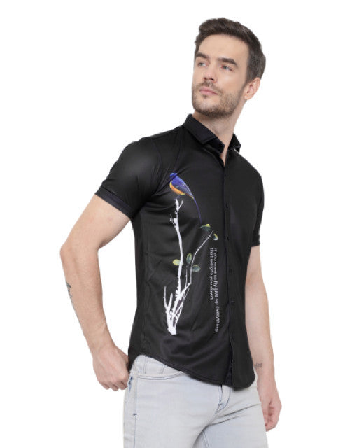 Men Regular, Super Slim Fit Printed Cut Away Collar Casual Shirt Dropdash