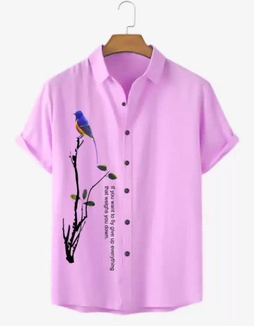 Men Regular, Super Slim Fit Printed Cut Away Collar Casual Shirt Dropdash