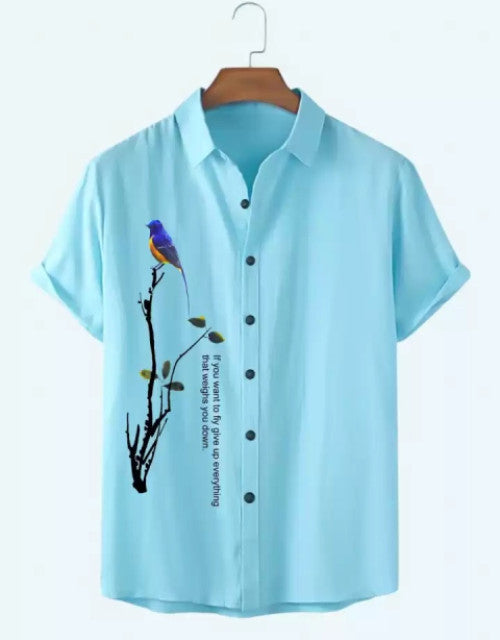 Men Regular, Super Slim Fit Printed Ribbed Collar Casual Shirt Dropdash