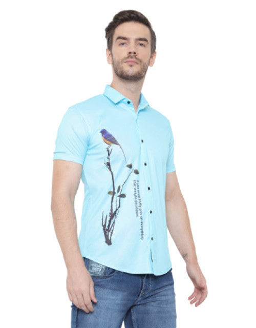 Men Regular, Super Slim Fit Printed Ribbed Collar Casual Shirt Dropdash