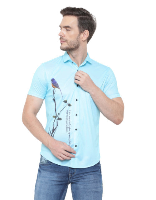 Men Regular, Super Slim Fit Printed Ribbed Collar Casual Shirt Dropdash