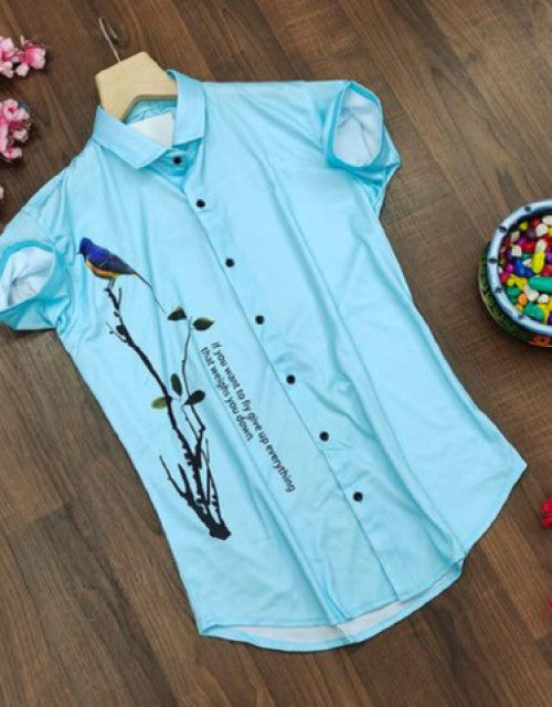 Men Regular, Super Slim Fit Printed Ribbed Collar Casual Shirt Dropdash