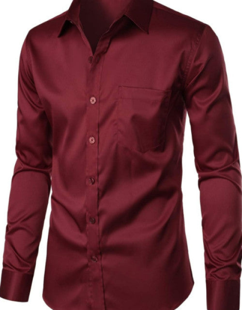 Men's Solid Color Business Casual Shirt Dropdash