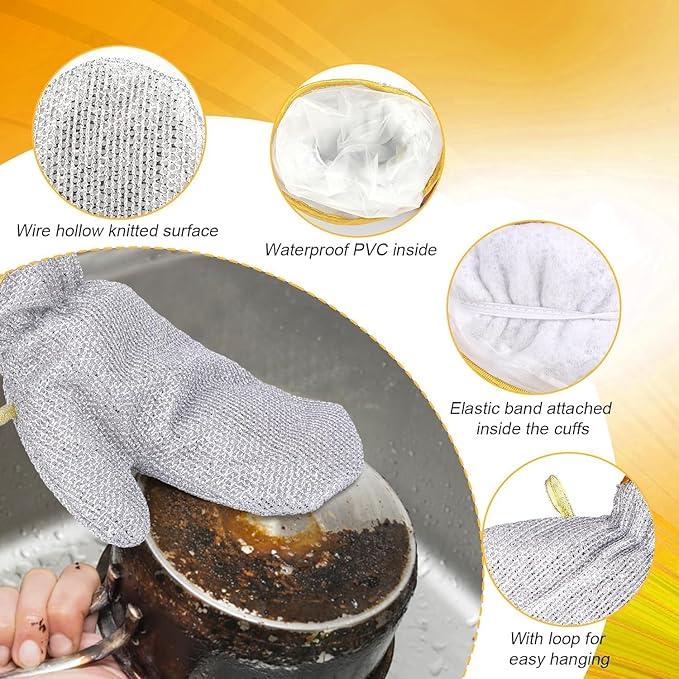 Multipurpose Steel Gloves for Dishwashing | Utensil Scrubber and Scrubber | Hand Gloves for Tough Cleaning - My Fashion Sell