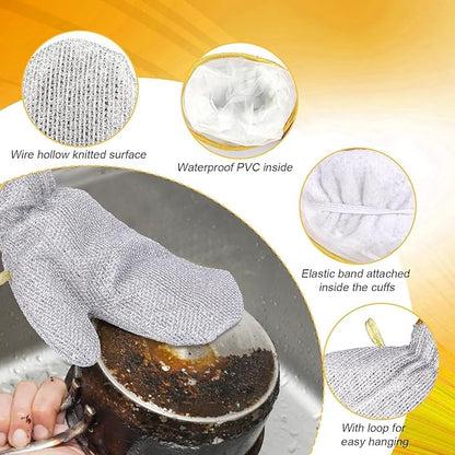 Multipurpose Steel Gloves for Dishwashing | Utensil Scrubber and Scrubber | Hand Gloves for Tough Cleaning - My Fashion Sell
