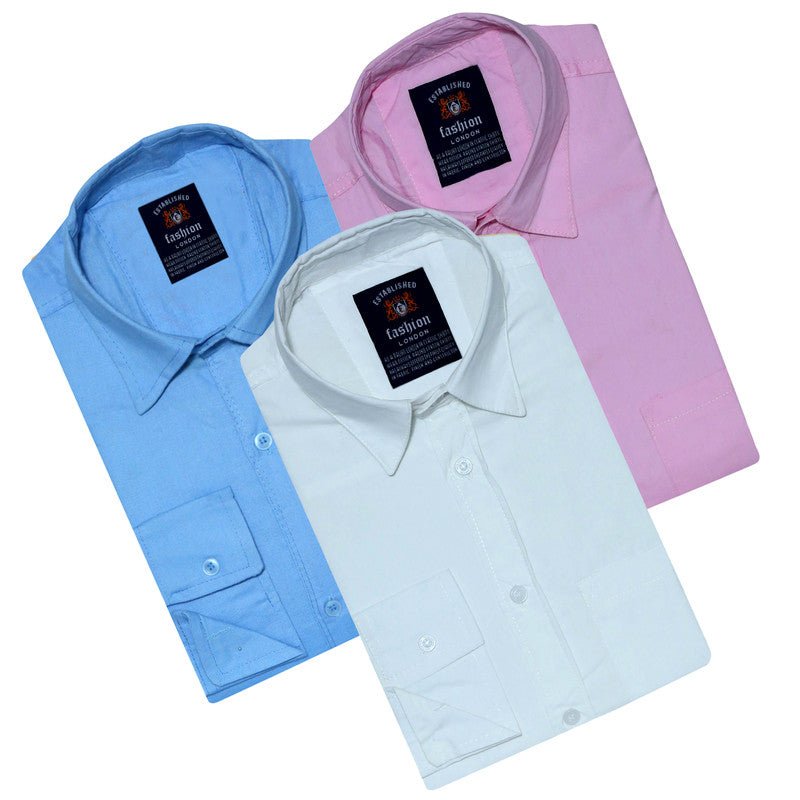 Pack of 3 Plain Shirts - My Fashion Sell