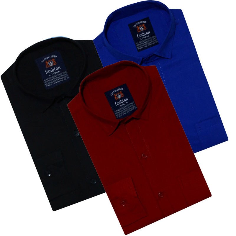 Pack of 3 Plain Shirts - My Fashion Sell