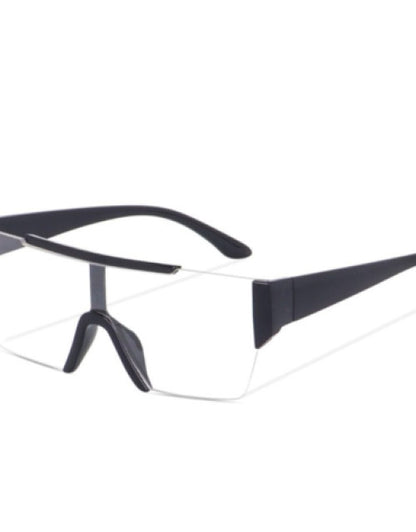 Rectangular Fashion Black Clear Square Sunglasses For Unisex. Dropdash