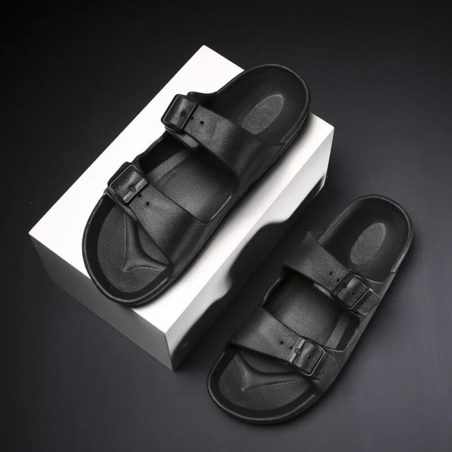 Richale Stylist Black Slider For Men - My Fashion Sell