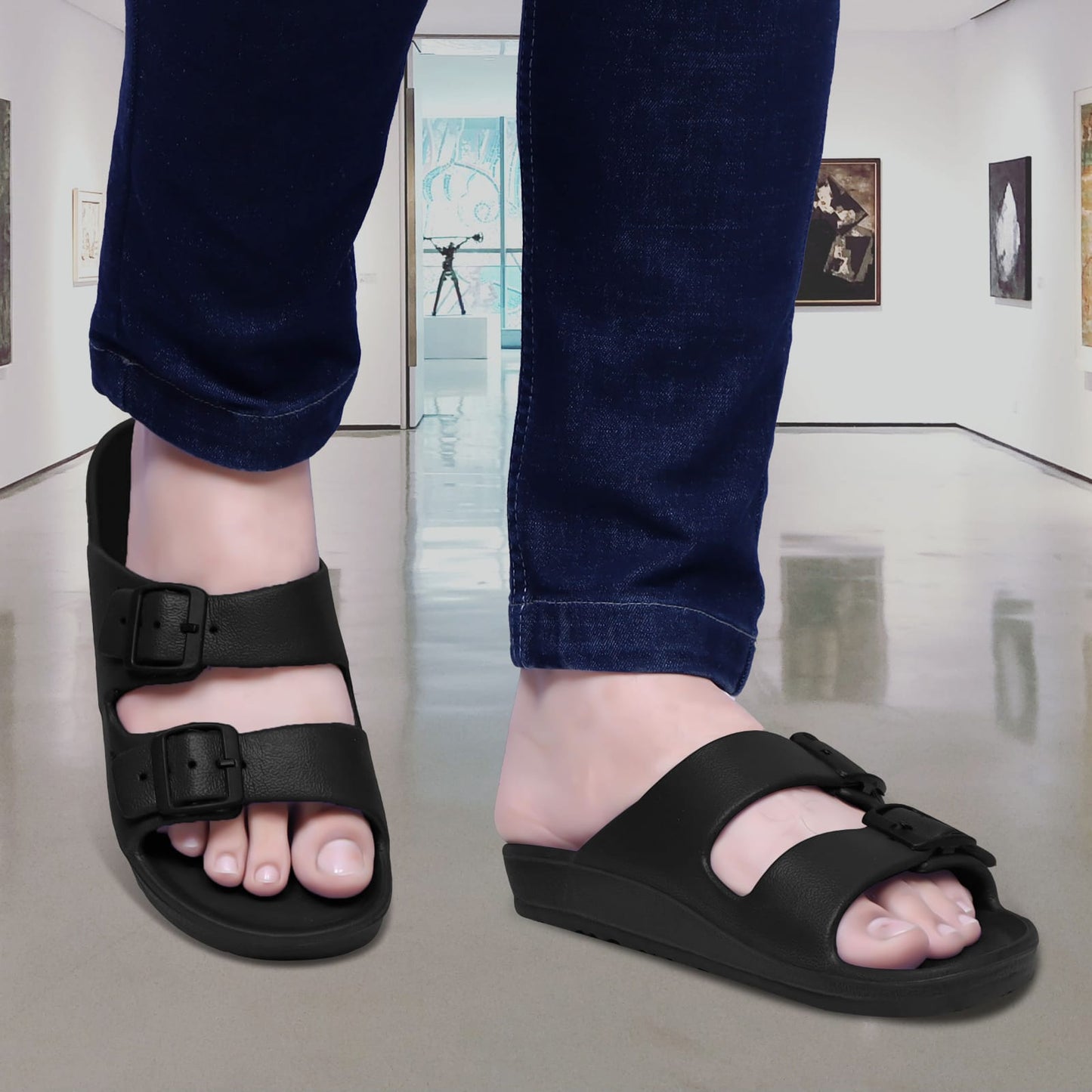 Richale Stylist Black Slider For Men - My Fashion Sell