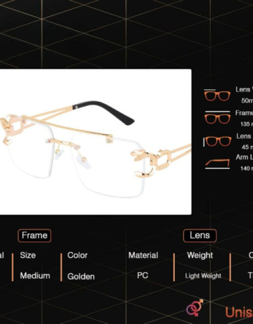 Rimless Rectangular UV 400 Protection Vintage Sunglass Stylish trendy Fashion Sunglasses For Men And Women Dropdash