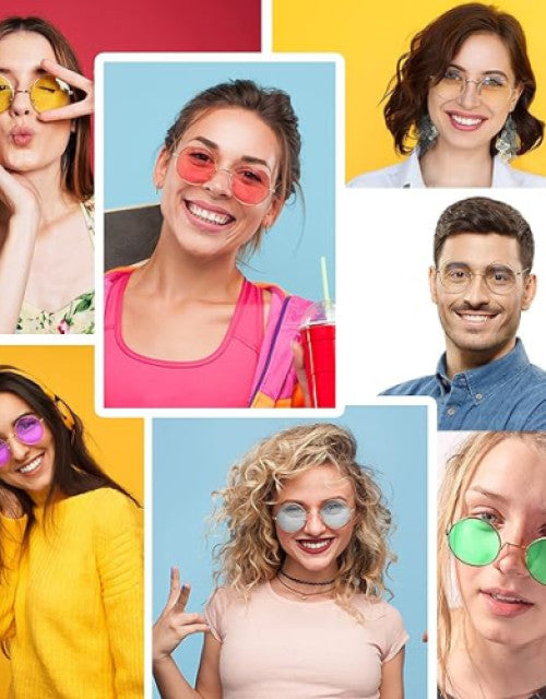 Round Small Flat Sunglasses Circle Metal Vintage Hippie Glasses Dropdash