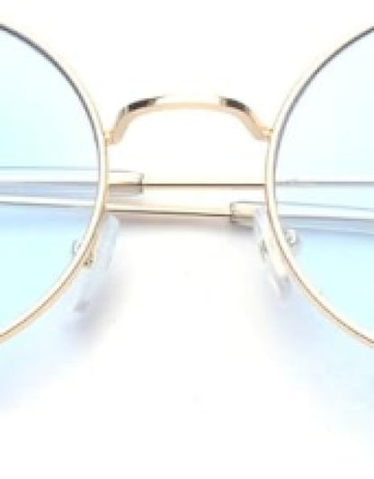 Round Small Flat Sunglasses Circle Metal Vintage Hippie Glasses Dropdash