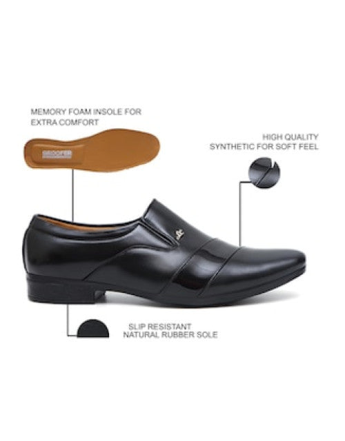 Solid black slip on shoes Dropdash