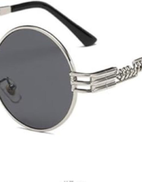 Steampunk Round Sunglasses Gothic Metal Circle Frame Dropdash