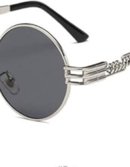 Steampunk Round Sunglasses Gothic Metal Circle Frame Dropdash