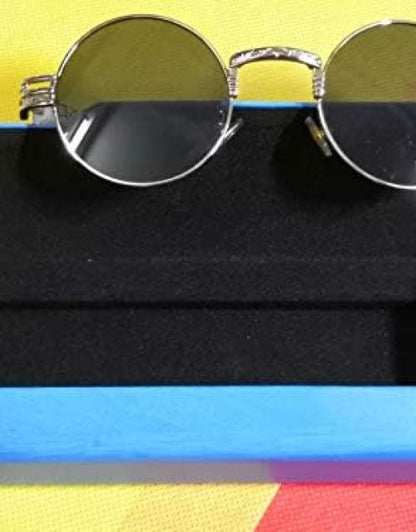 Steampunk Round Sunglasses Gothic Metal Circle Frame Dropdash