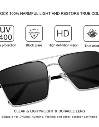 Sunglasses with Silver Frame,Goggles For Men's and Women's UV Protected Dropdash