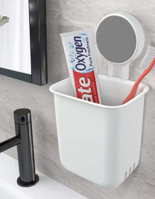 Toothbrush Holder for Bathroom, Plastic Wall Mounted Self Adhesive ( Pack Of 2 ) Dropdash