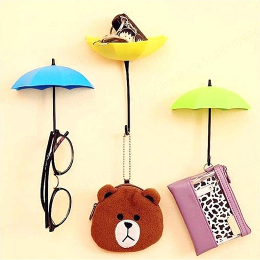 Umbrella Key Holder Drop Style Clothes Key Hat Multipurpose Wall Hanger Hooks Holder (Pack of 3) - My Fashion Sell