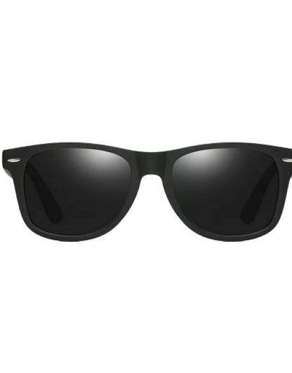 Unisex Rectangular Sunglasses Black Frame, Black Lens Dropdash