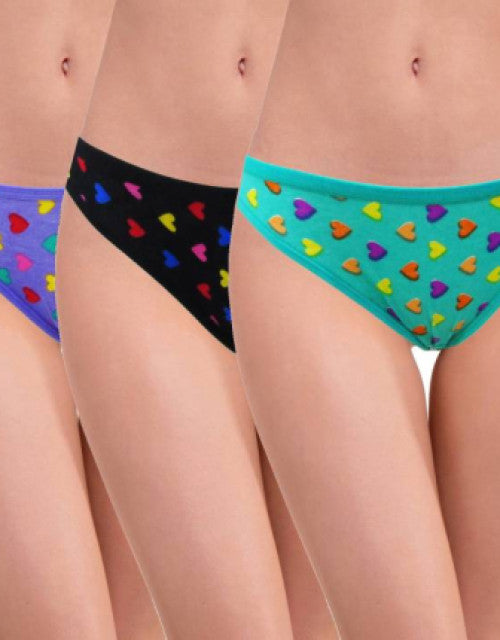 Women Cotton Silk Hipster Multicolor Panties Combo -100% Cotton ( Pack of 3 ) Dropdash