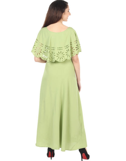 Women Solid Light Green Maxi Dress Dropdash