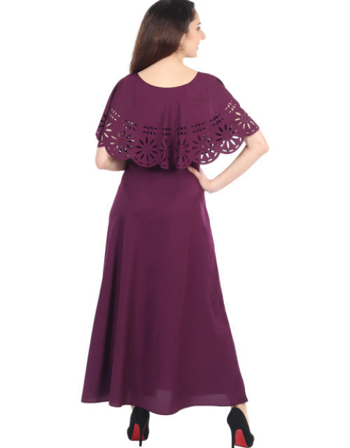 Women Solid Maroon Maxi Dress Dropdash