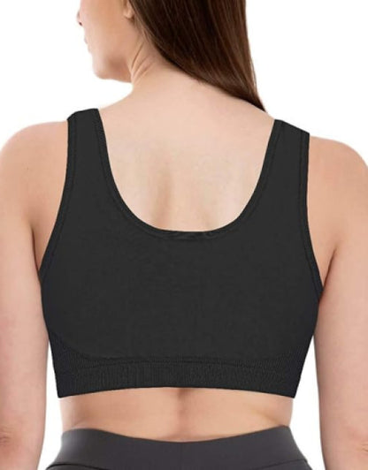 Women's Nylon & Cotton Non Padded Non-Wired Sports Bra Combo of 3 Dropdash