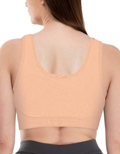 Women's Nylon & Cotton Non Padded Non-Wired Sports Bra Combo of 3 Dropdash