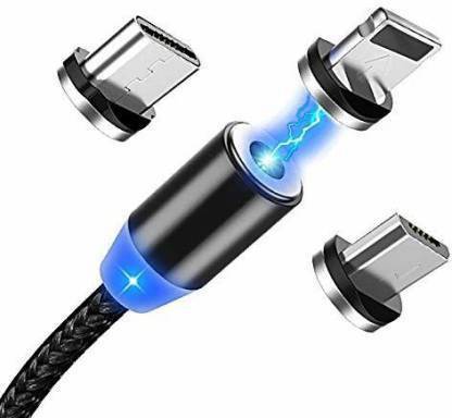 3 IN 1 MAGNETIC DATA CABLE 360 Degree Rotate 1.1 m Magnetic Charging Cable SourceInfi