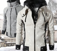 Men's Zip UP Hooded Jacket Fake Two Piece Sports Cardigan Casual Slim Sweatshirt Jacket