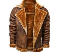Retro Men Winter Suede Leather Jacket