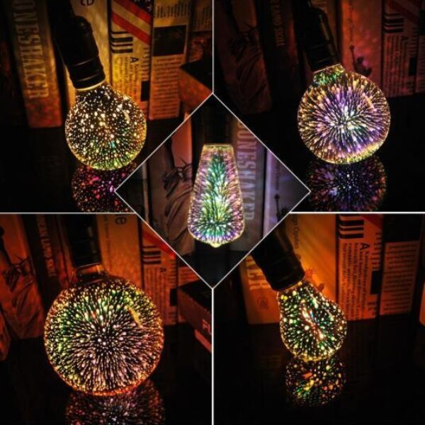 3D LED Bulb Star E27 Vintage Edison Night Light Colorful Bombillas Retro Glass Lampara