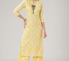 Stylish Casual Wear Straight Kurti Pant Set