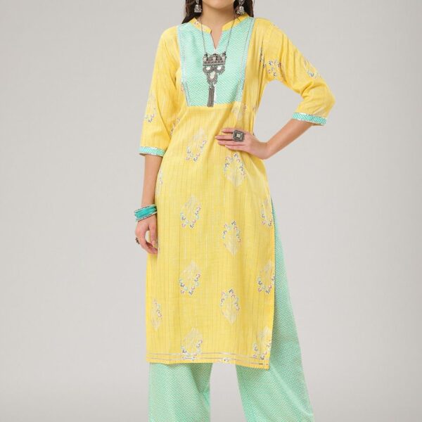Stylish Casual Wear Straight Kurti Pant Set