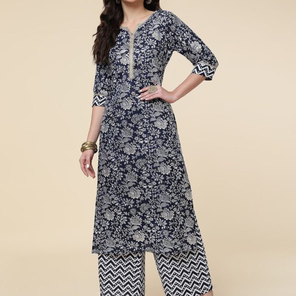 Stylish Casual Wear Straight Kurti Pant Set